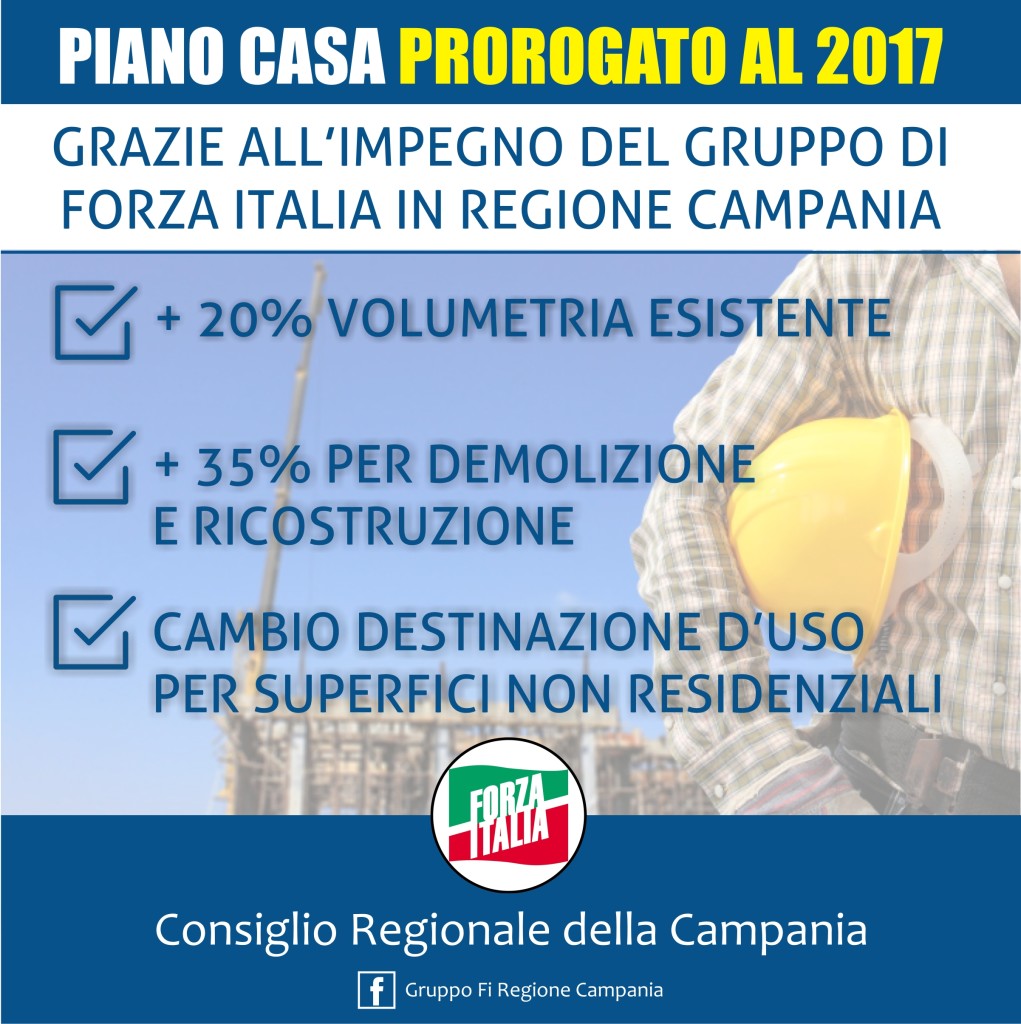 In Campania ottenuto  proroga Piano Casa a tutto il 2017